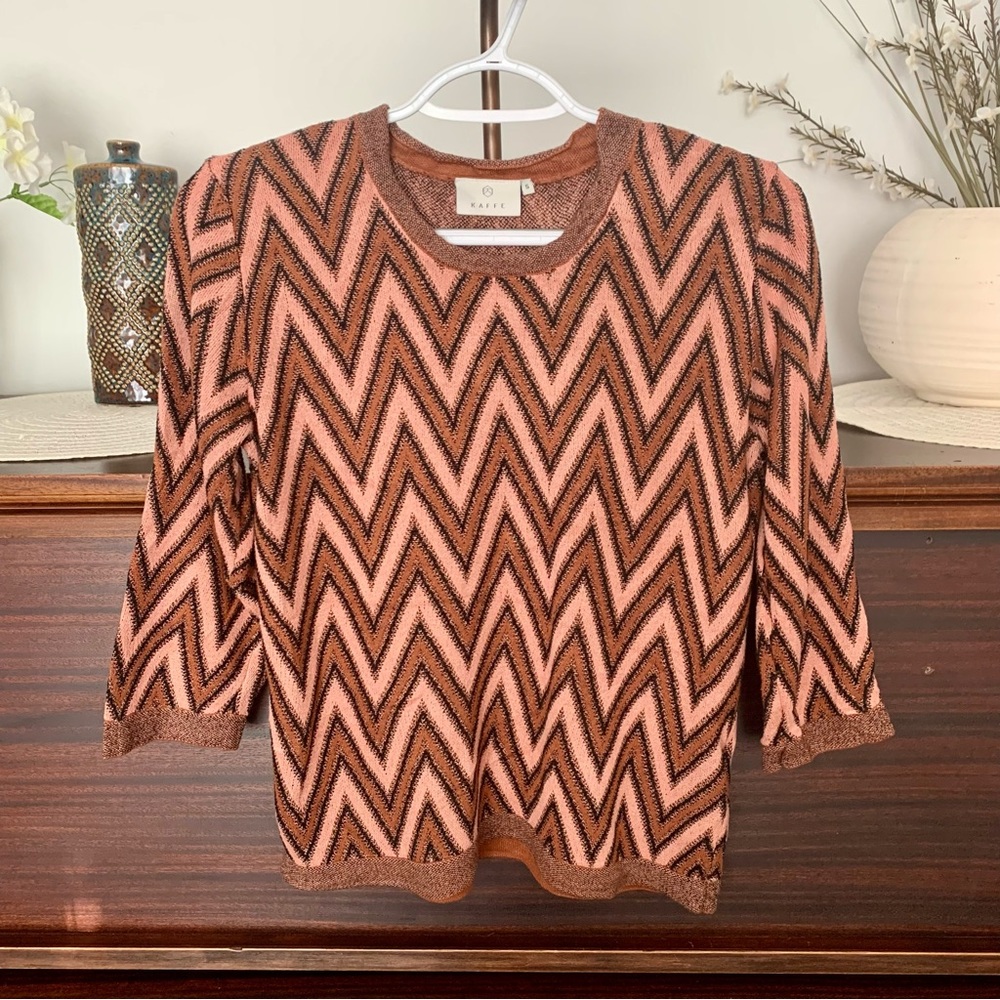 Kaffe Sierra Graphic Pullover Sweater, Size Small